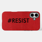 #Resist, Red Linenの黒い文字の写真 Case-Mate iPhoneケース (裏面 (横))