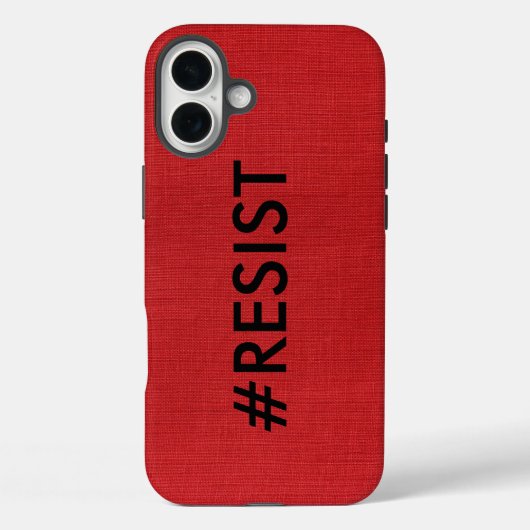 #Resist, Red Linenの黒い文字の写真 Case-Mate iPhoneケース (裏面)