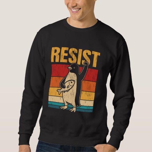 Resist Resistance Penguin USA Activism Freedom Pro スウェットシャツ (正面)