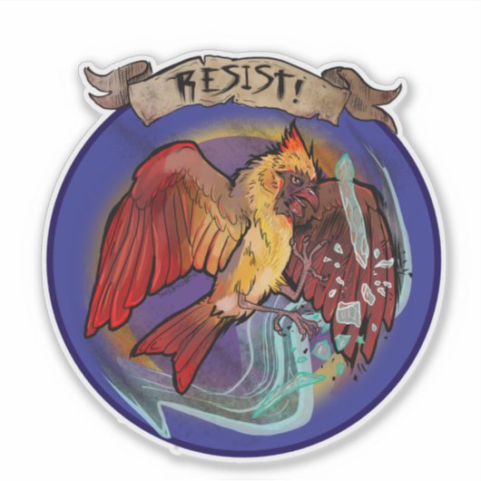 Resist State Bird Cardinal  シール (正面)