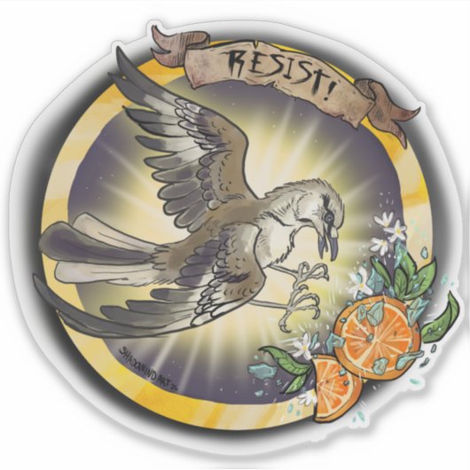 Resist State Bird Florida Mockingbird シール (正面)