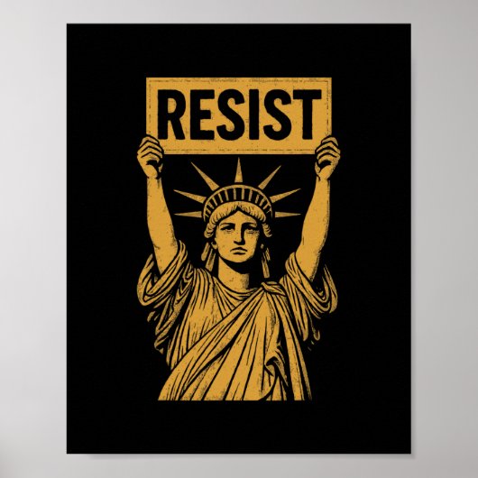 Resist Statue Of Liberty Rebel Protest Against Hig ポスター (正面)