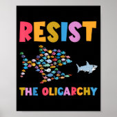 Resist The Oligarchy Funny Fish Anti Trump ポスター (正面)