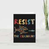 Resist The Oligarchy Funny Fish Anti-trump Social  カード (正面)