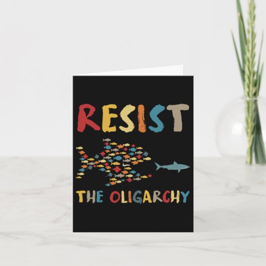 Resist The Oligarchy Funny Fish Anti-trump Social  カード (正面)