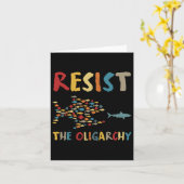 Resist The Oligarchy Funny Fish Anti-trump Social  カード (黄色い花)