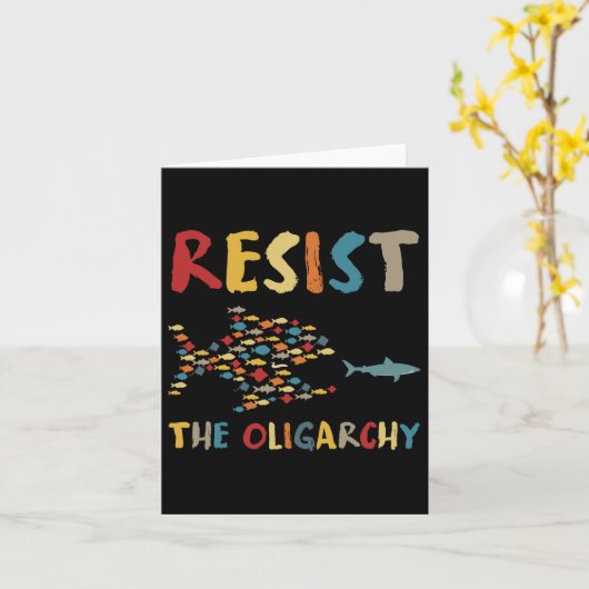 Resist The Oligarchy Funny Fish Anti-trump Social  カード (黄色い花)
