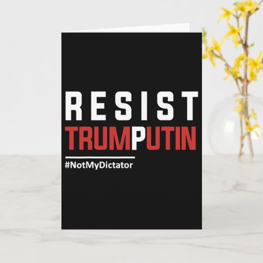 Resist Trump Putin  カード (黄色い花)
