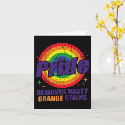Resist Trump Remove Nasty Orange Stains Lgbtq Prid カード (黄色い花)