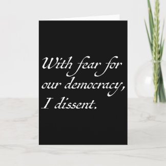 Resist With Fear For Our Democracy I Dissent  カード