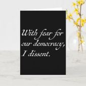 Resist With Fear For Our Democracy I Dissent  カード (黄色い花)