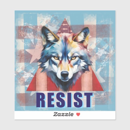 Resist Wolf Political  シール (シート)