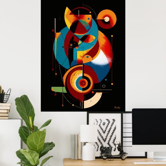 Resonant Axis – Minimal Geometric Constructivism ポスター (ホームオフィス)