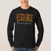 Resource Teacher Leopard Cute Fall Autumn Thanksgi Tシャツ (正面)