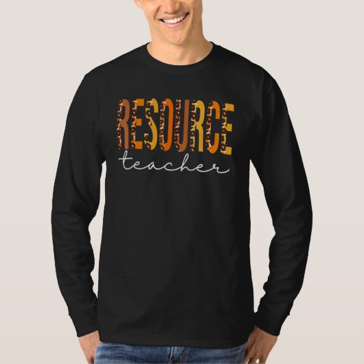 Resource Teacher Leopard Cute Fall Autumn Thanksgi Tシャツ (正面)
