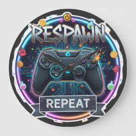 Respawn+and+Repeat+ゲーマーコントローラー ラージ壁時計
