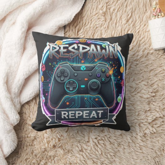 Respawn and Repeat Gamer Controller クッション (ブランケット)