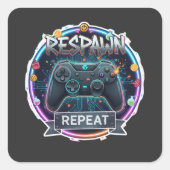 Respawn and Repeat Gamer Controller スクエアシール (正面)