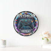 Respawn and Repeat Gamer Controller ラージ壁時計 (ホーム)