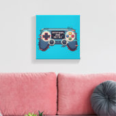 Respawn and Retry - Retro Gaming Glitch Art キャンバスプリント (インサイチュ (リビング))