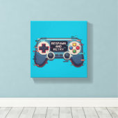 Respawn and Retry - Retro Gaming Glitch Art キャンバスプリント (インサイチュ (ウッドフロア))