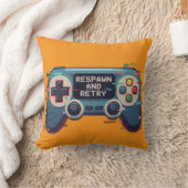 Respawn and Retry - Retro Gaming Glitch Art クッション (ブランケット)