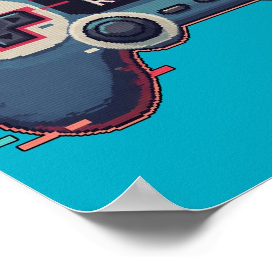 Respawn and Retry - Retro Gaming Glitch Art ポスター (角)