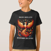 Respawn In Style Phoenix Pixel Revival Gamer Art  Tシャツ (正面)