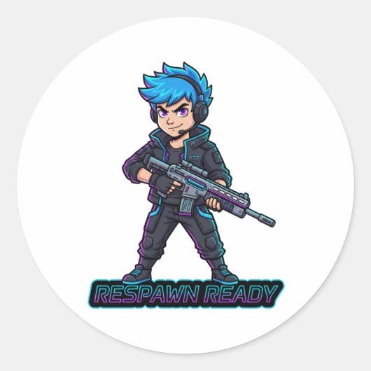 Respawn ready Sticker ラウンドシール (正面)