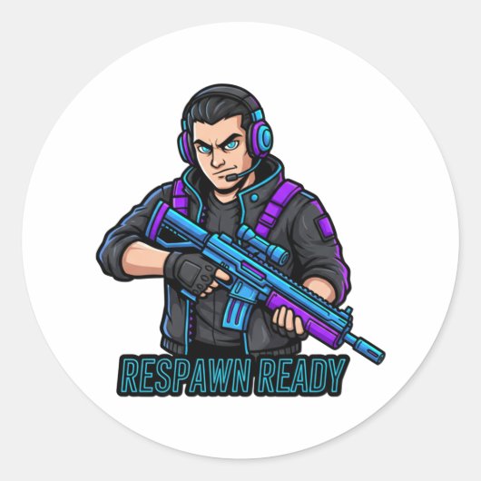 Respawn ready Sticker ラウンドシール (正面)