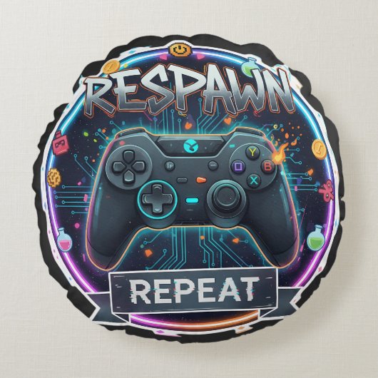 Respawn+Repeatゲーマーコントローラー ラウンドクッション (正面)