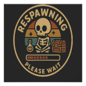Respawning Please Wait-Retro Gamer Skeleton Emblem ポスター (正面)