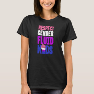 Respect Genderfluid Kids Cute Lgbtq Ally Non-binar Tシャツ