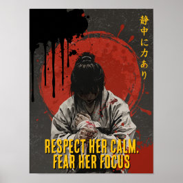 Respect Her Calm Fear Her Focus Girls Martial Art ポスター