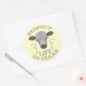 RESPECT LIFE - GO VEGAN - */* ラウンドシール (封筒)