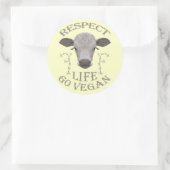 RESPECT LIFE - GO VEGAN - */* ラウンドシール (バッグ)