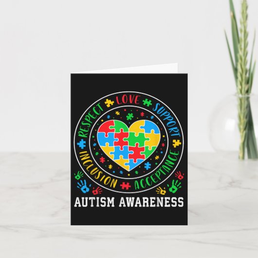 Respect Love Support Accept Inclusion Autism A カード (正面)