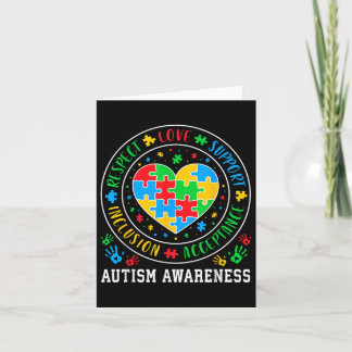 Respect Love Support Accept Inclusion Autism A カード