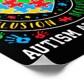 Respect Love Support Accept Inclusion Autism A ポスター (角)