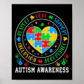 Respect Love Support Accept Inclusion Autism A ポスター (正面)