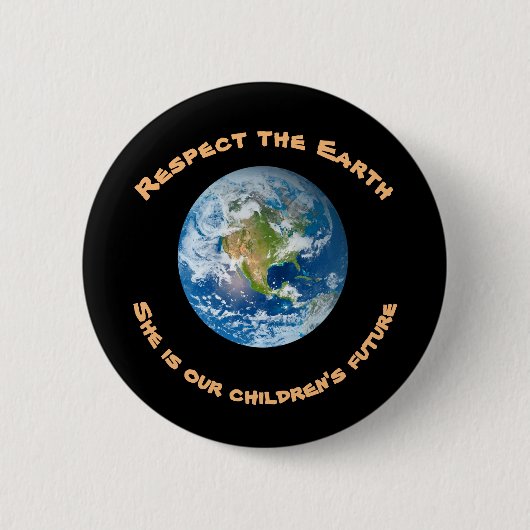 Respect Planet Earth Childrens Futureボタン 缶バッジ (正面)