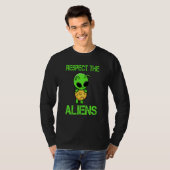 Respect The Aliens I Green Alien I Kids Alien Tシャツ (正面フル)