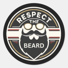 Respect the Beard,  Funny Beard Lover ラウンドシール