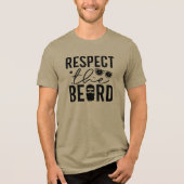 Respect The Beard Funny Design トライブレンドＴシャツ (正面)