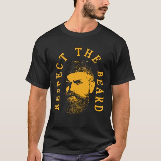 Respect The Beard Humorous Beard Quote Tシャツ (正面)
