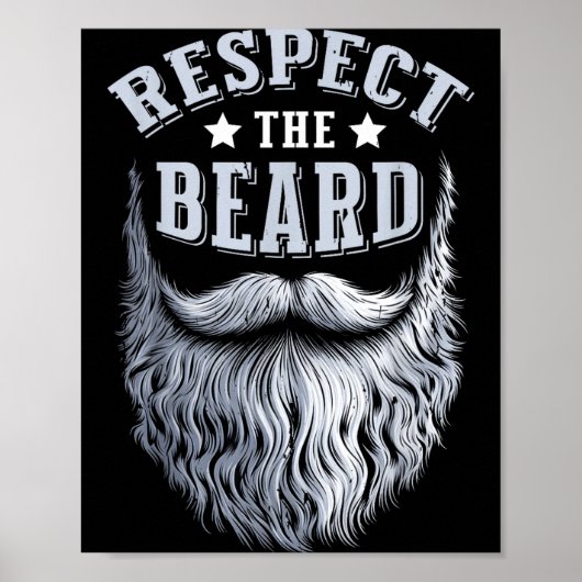 Respect The Beard Vintage Bearded Man Husband ポスター (正面)