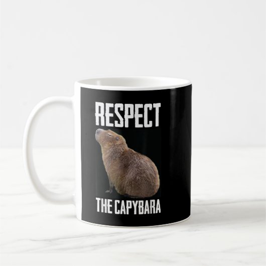 Respect The Capybara Rodent Capiharaおもしろい Photo コーヒーマグカップ (左)