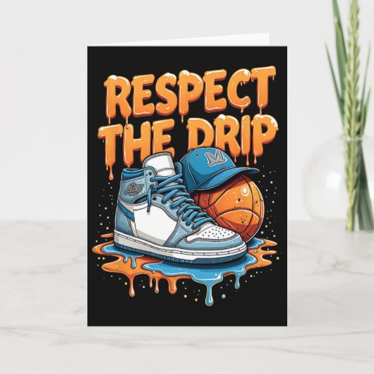 Respect The Drip Sneaker Swag Sketll Street Style  カード (正面)