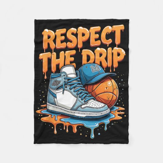 Respect The Drip Sneaker Swag Sketll Street Style  フリースブランケット (正面)