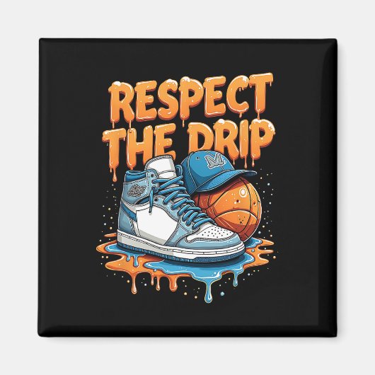 Respect The Drip Sneaker Swag Sketll Street Style  マグネット (正面)